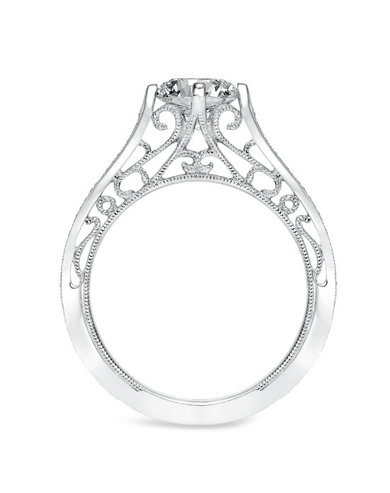 Sparkling Love: 14 Karat White Gold Engagement Mounting with Cubic Zirconia