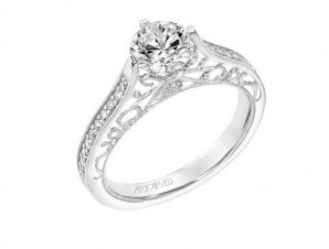 14 Karat White Gold Engagement Mounting