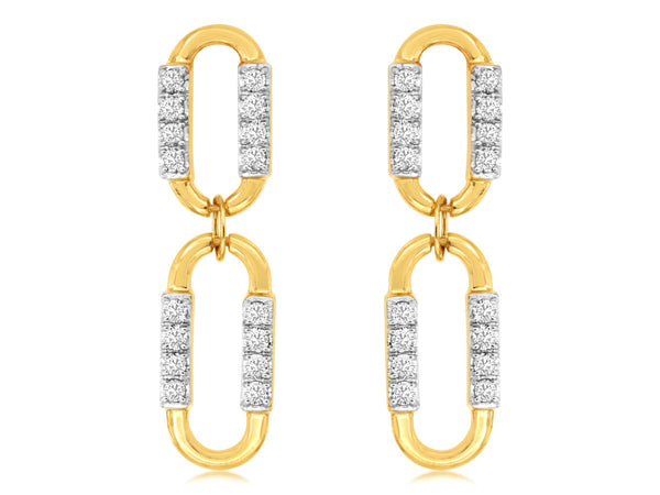 0.48 Carat Natural Diamond Round Earrings in 14 Karat White Gold