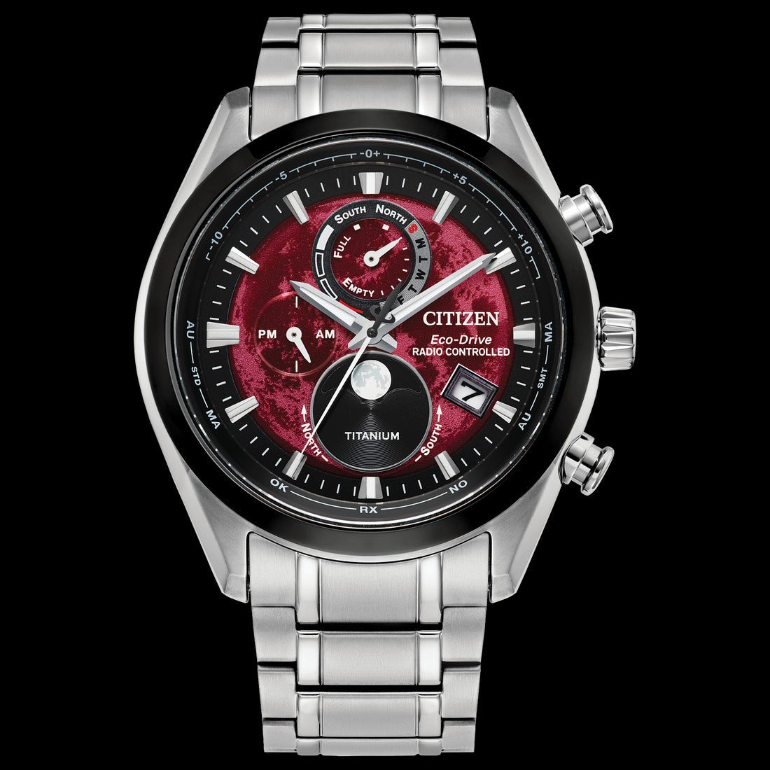 Citizen Titanium Mens Watch: Automatic Radio Controlled Tsuki-yomi