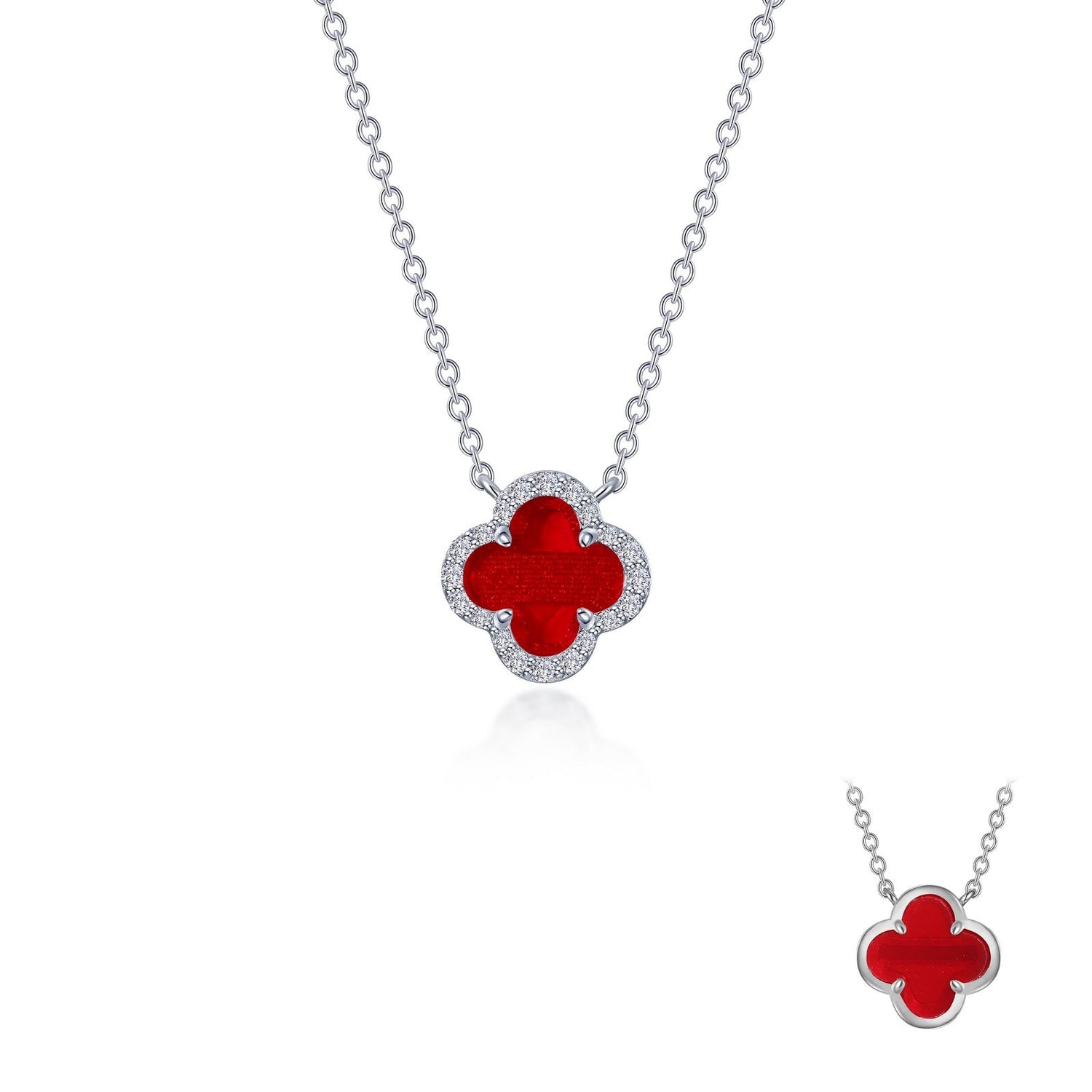 Sim Red Agate Lassaire Necklace in Gold-Plated Sterling Silver - 0.49 Carats