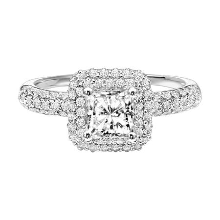 Dazzling 14 Karat White Gold Cubic Zirconia Engagement Mounting