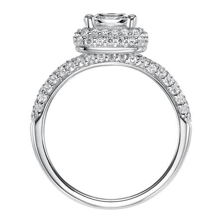 Dazzling 14 Karat White Gold Cubic Zirconia Engagement Mounting