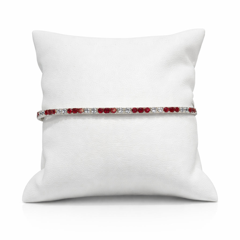 14K Yellow Gold Flex Bangle Bracelet with Round Ruby Gemstone 1.31