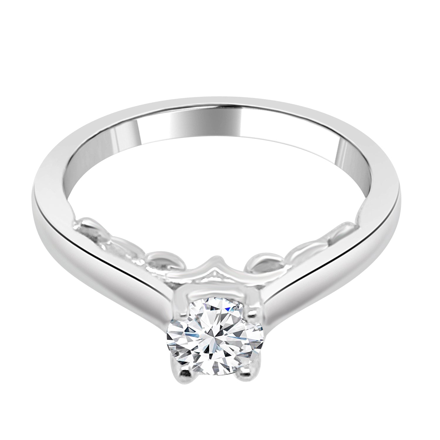 Exquisite 14 Karat White Gold Engagement Mounting: A Timeless Symbol of Love