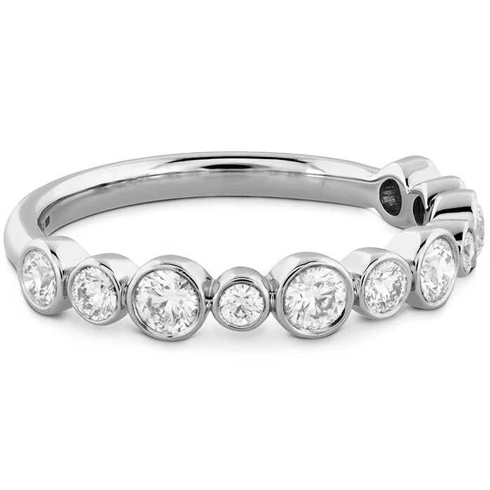 18K White Gold Circle Bezel Wedding Band with 0.64 Carat Natural Diamond
