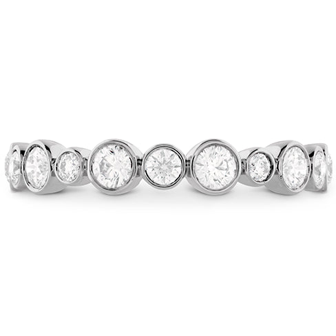 18K White Gold Circle Bezel Wedding Band with 0.64 Carat Natural Diamond