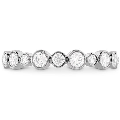 18K White Gold Circle Bezel Wedding Band with 0.64 Carat Natural Diamond