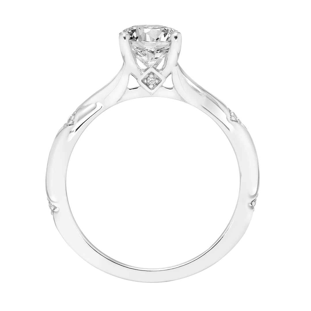 Sparkling Love: 14 Karat White Gold Engagement Mounting with Cubic Zirconia