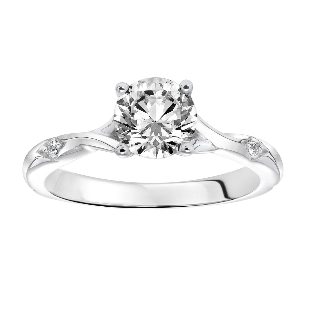 Sparkling Love: 14 Karat White Gold Engagement Mounting with Cubic Zirconia