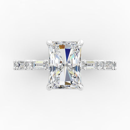 Platinum Solitaire Engagement Mounting with Diamond Bridge