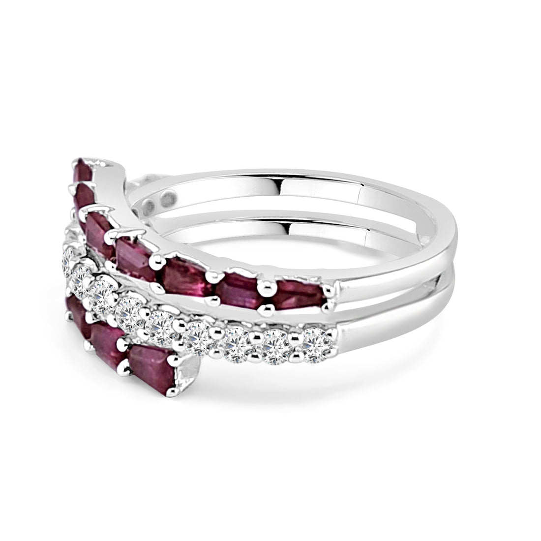 14 Karat White Gold Ruby Ring - 1.303 Carat Sparkling Gemstone Beauty