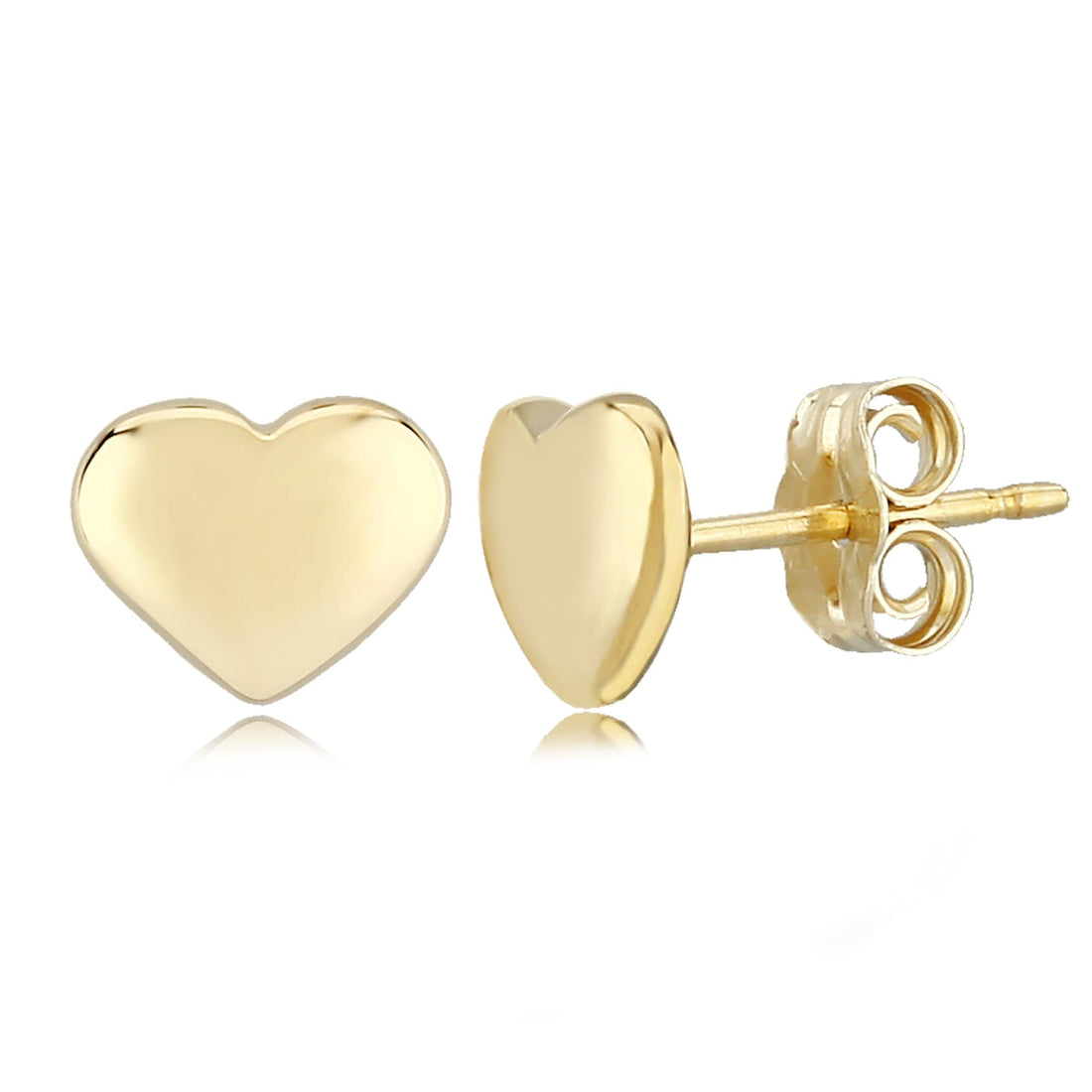 10 Karat Yellow Gold Heart-Shaped Earrings