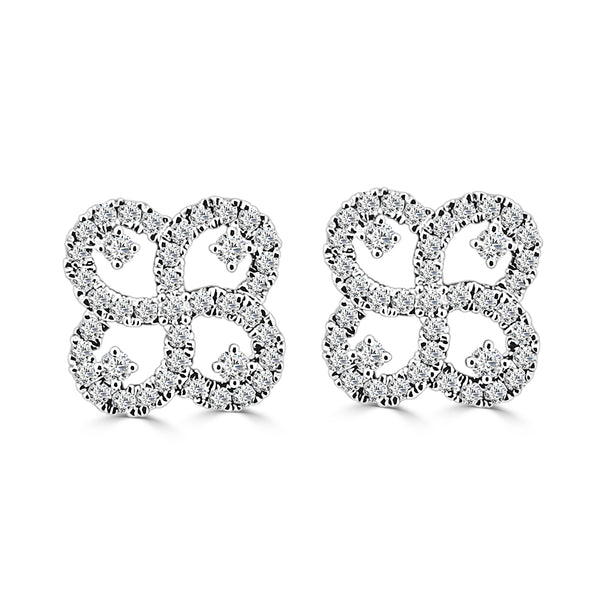 0.65 Carat Natural Diamond Earrings in 14 Karat Yellow Gold