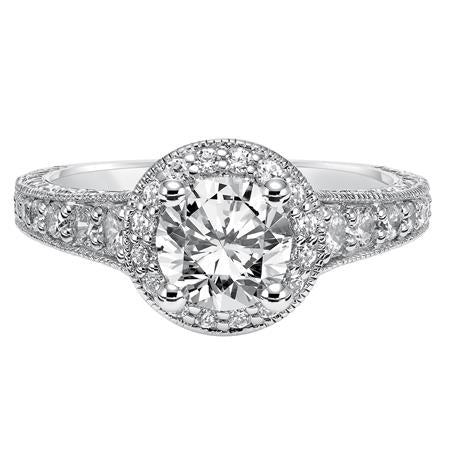 Stunning 14 Karat White Gold Cubic Zirconia Engagement Mounting