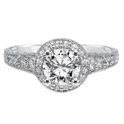 Stunning 14 Karat White Gold Engagement Mounting - Exquisite Brilliance for Your Forever Love