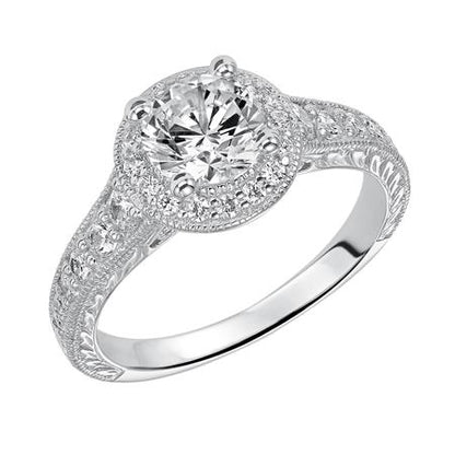 Sparkling 14 Karat White Gold Engagement Mounting