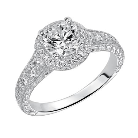 Stunning 14 Karat White Gold Cubic Zirconia Engagement Mounting