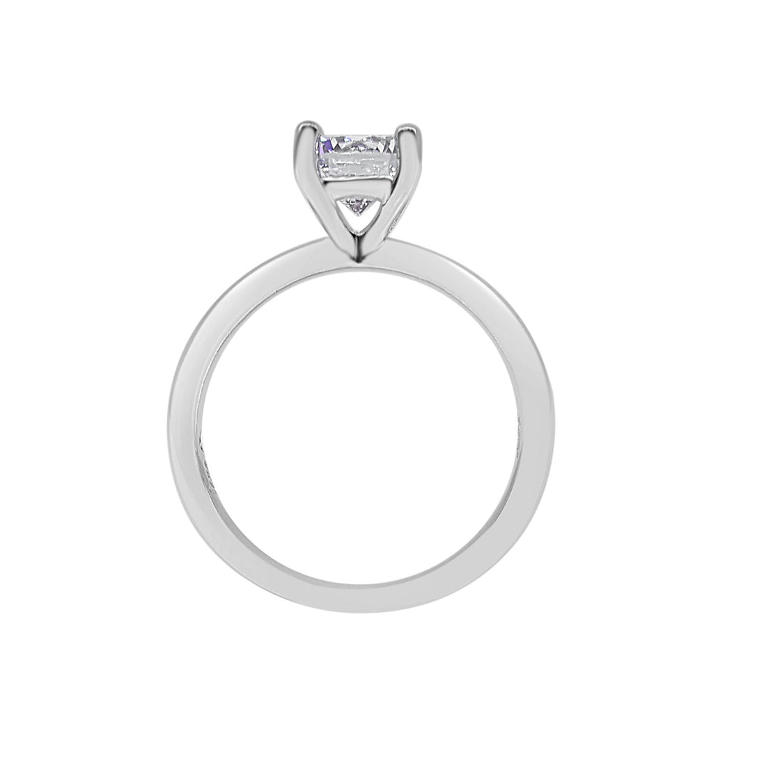 14 Karat White Gold Round Shape Engagement Ring with 0.47 Carat Natural Diamond