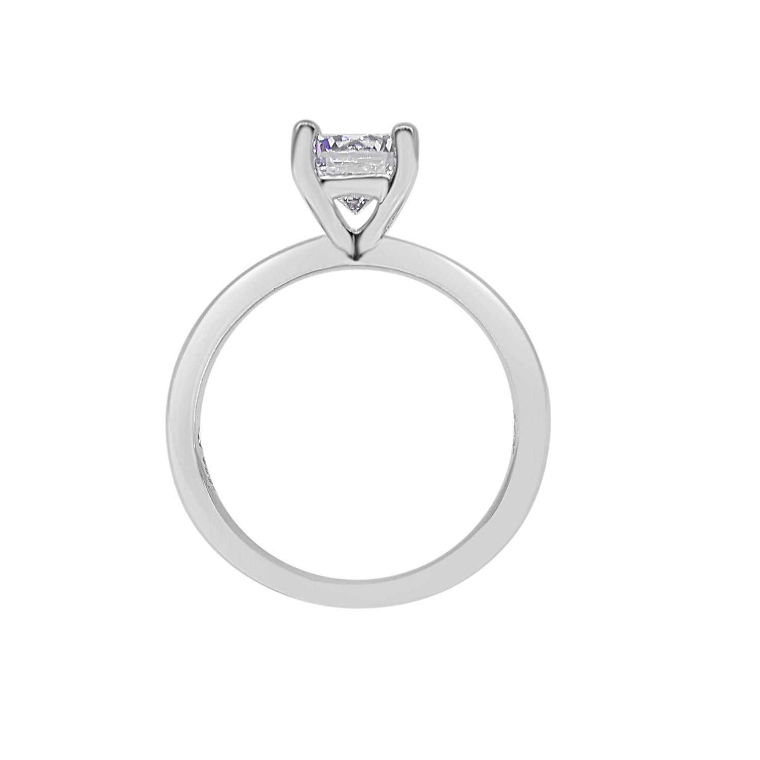 0.47 Carat Round Cut Natural Diamond Engagement Ring in 14 Karat White Gold