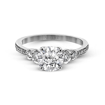 Platinum Bezel Band Cubic Zirconia Engagement Mounting