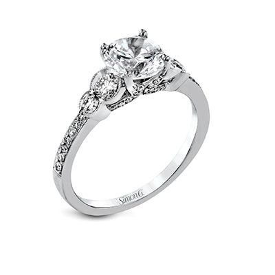 Platinum Bezel Band Cubic Zirconia Engagement Mounting