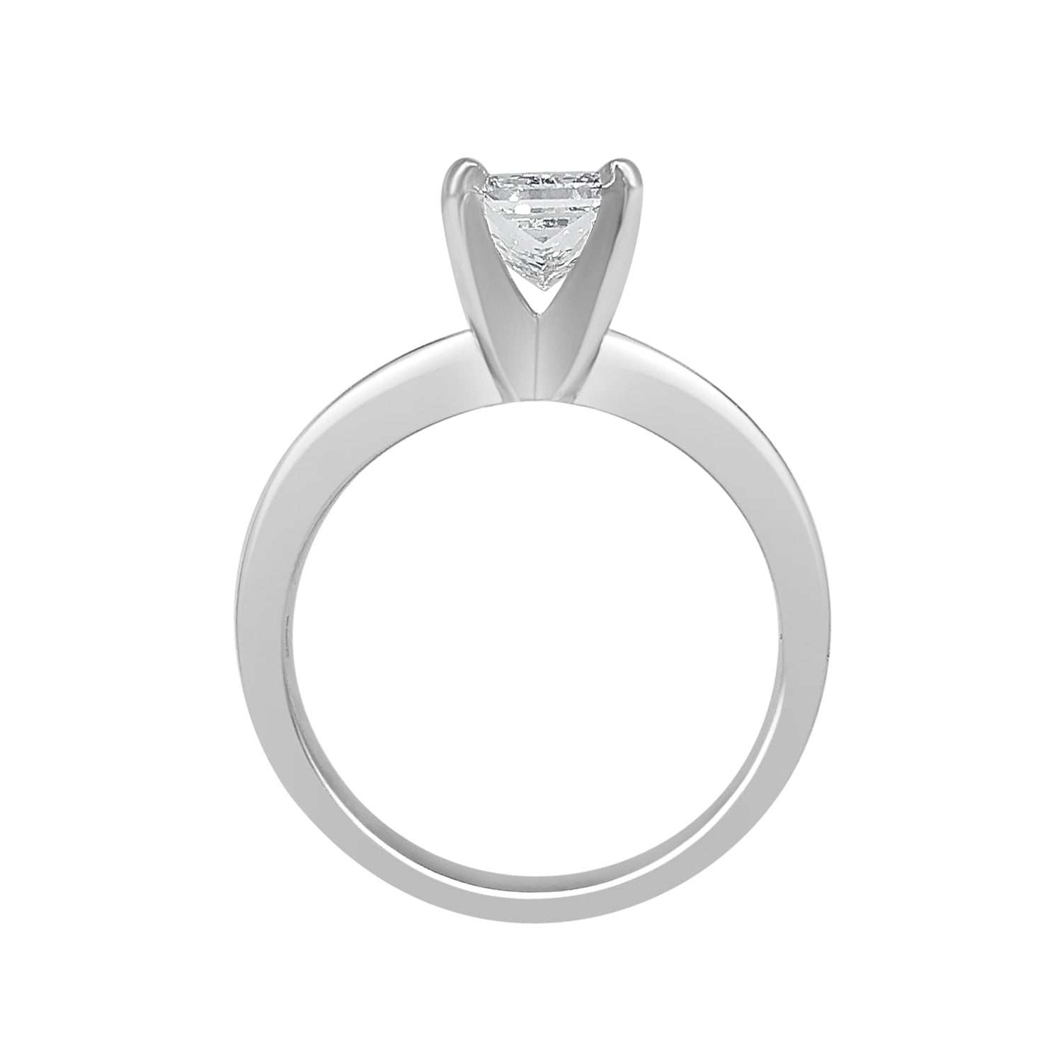 Sparkling Elegance: 14 Karat White Gold Princess Cut Engagement Ring with a 1.01 Carat F/SI1 Natural Diamond