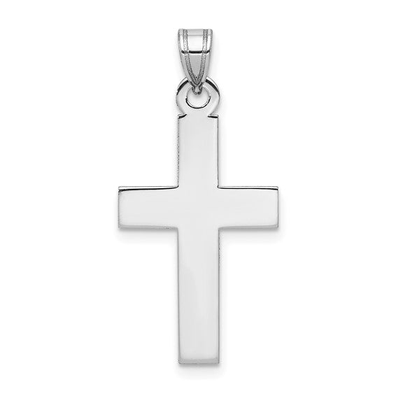 14 Karat White Gold Cross Pendant Necklace