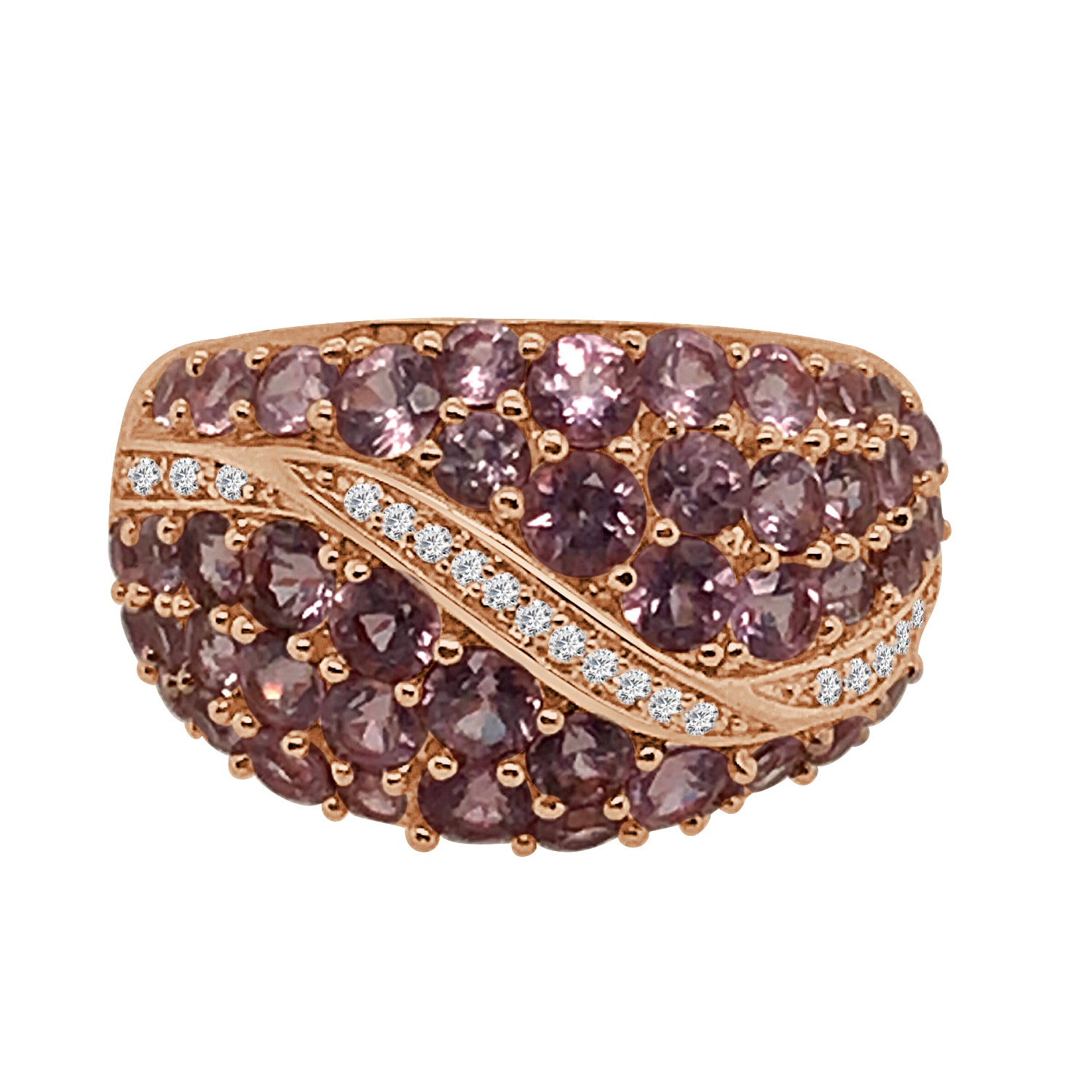 14 Karat Rose Gold Synthetic Spinel Ring: Elegant Gemstone Jewelry