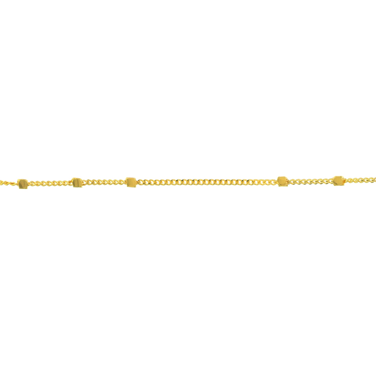 Triple Cube Saturn Station Chain in 14 Karat Yellow Gold