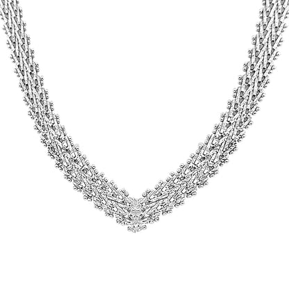 Handcrafted Woven Sterling Silver Necklace: Timeless Elegance