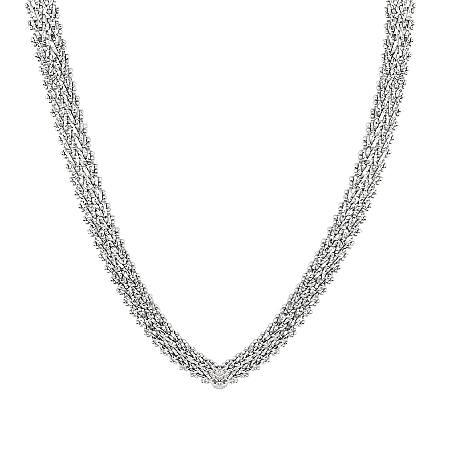 Handcrafted Woven Sterling Silver Necklace: Timeless Elegance