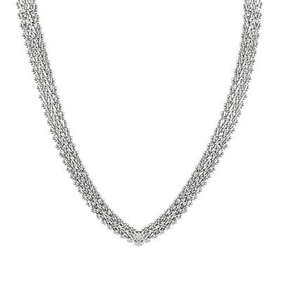 Handcrafted Woven Sterling Silver Necklace: Timeless Elegance
