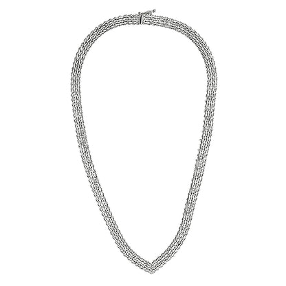 Handcrafted Woven Sterling Silver Necklace: Timeless Elegance