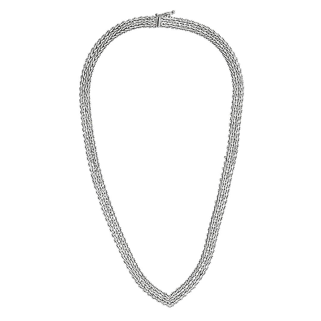 Handcrafted Woven Sterling Silver Necklace: A Delicate Fusion of Elegance and Craftsmanship