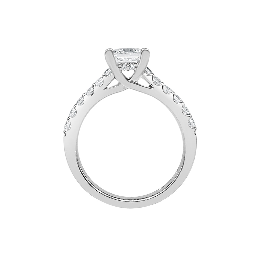 Sparkling Brilliance: 14 Karat White Gold Engagement Mounting with Cubic Zirconia