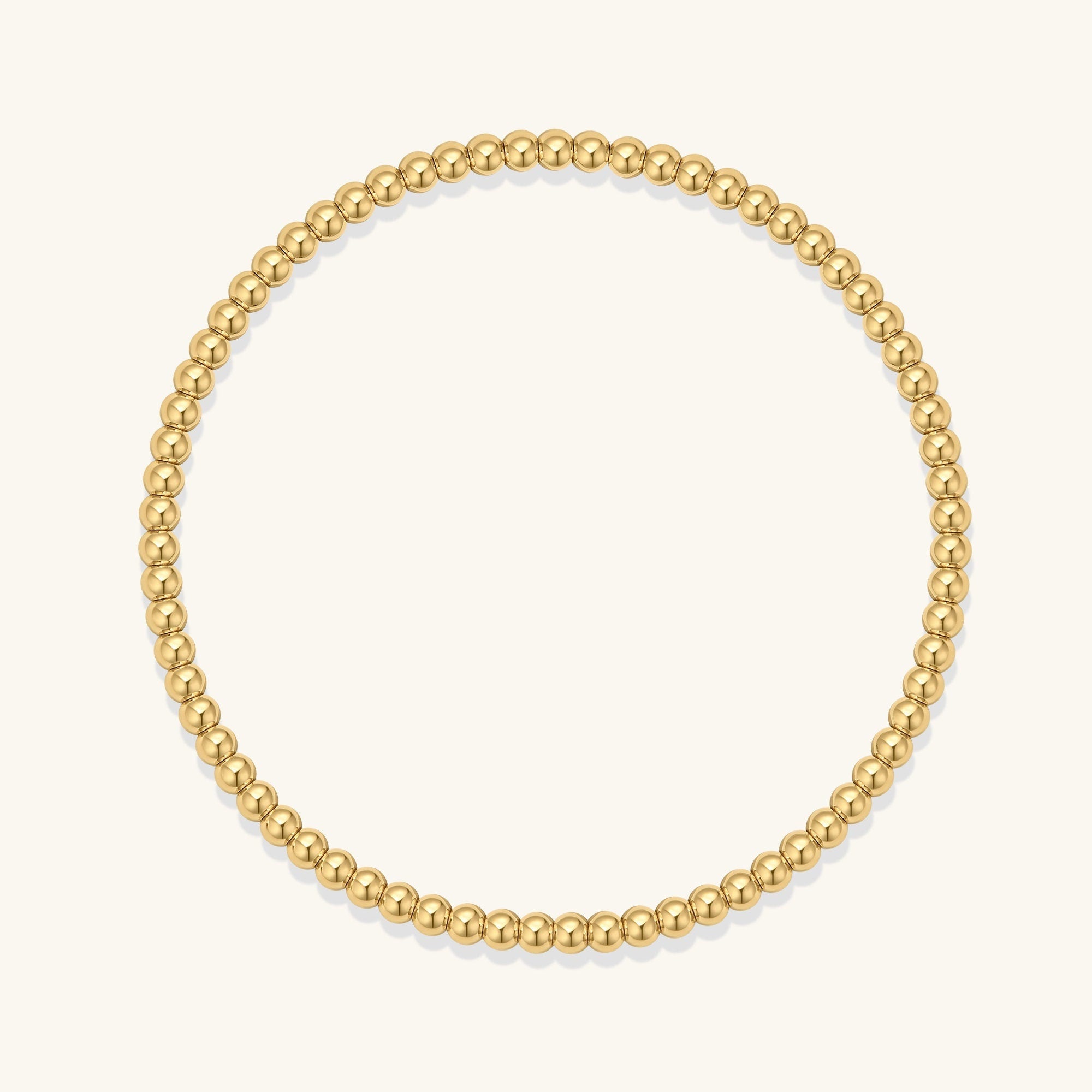 Golden Splendor Beaded Elastic Bracelet in Gold Plated Sterling Silver