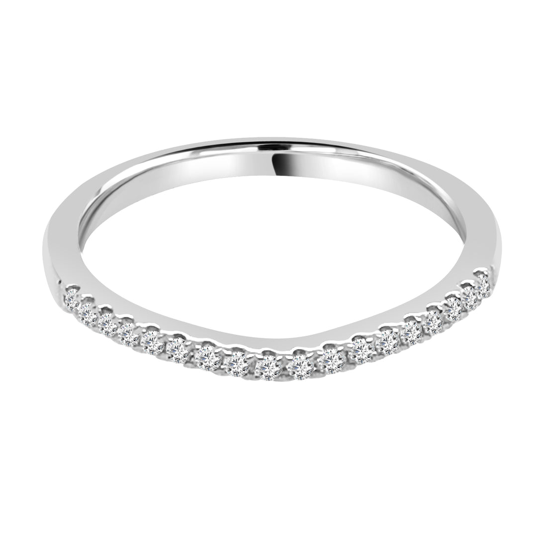 Sure! How about Curved 10K Yellow Gold Wedding Band with Natural Diamond 0.13 ct?