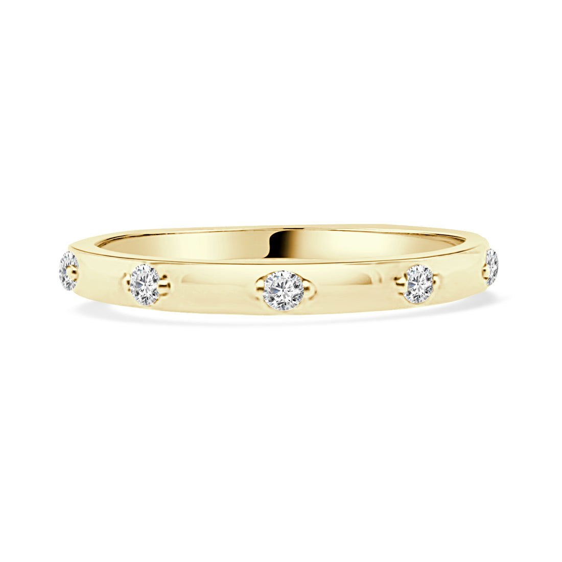 10k Yellow Gold 5 Stone Station Ring with Natural Diamond 0.10 ct
