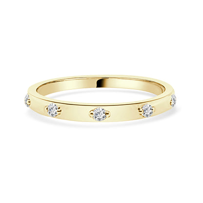 5 Stone Station Natural Diamond Ring in 10 Karat Yellow Gold - 0.10 Carat