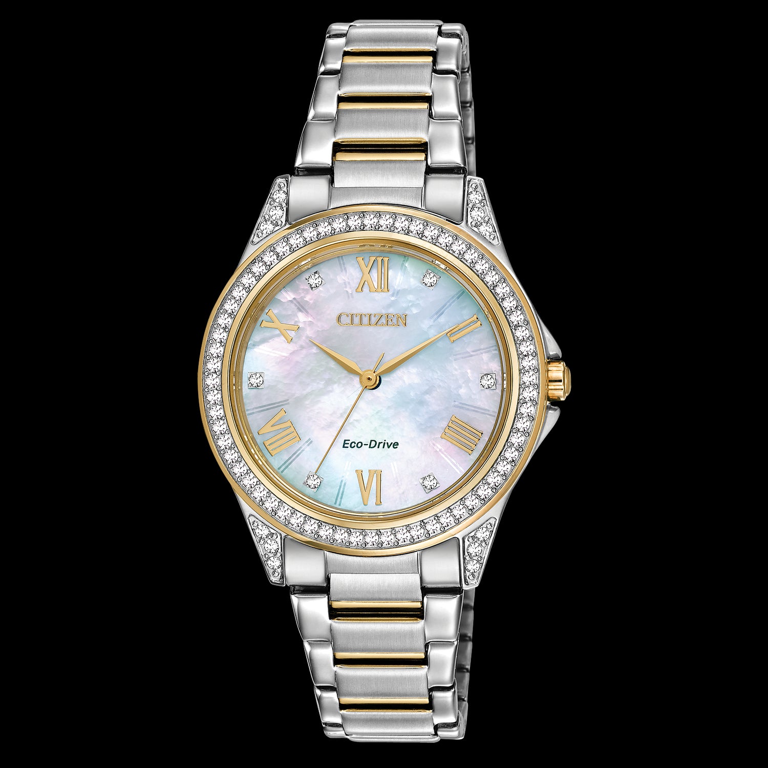 Citizen Ladies Weekender Mop Dial Stainless Steel Watch with Crystal Bezel