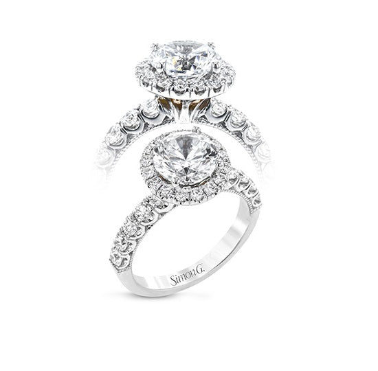 Elegant 18 Karat White Gold Engagement Mounting: The Perfect Setting for Your Love