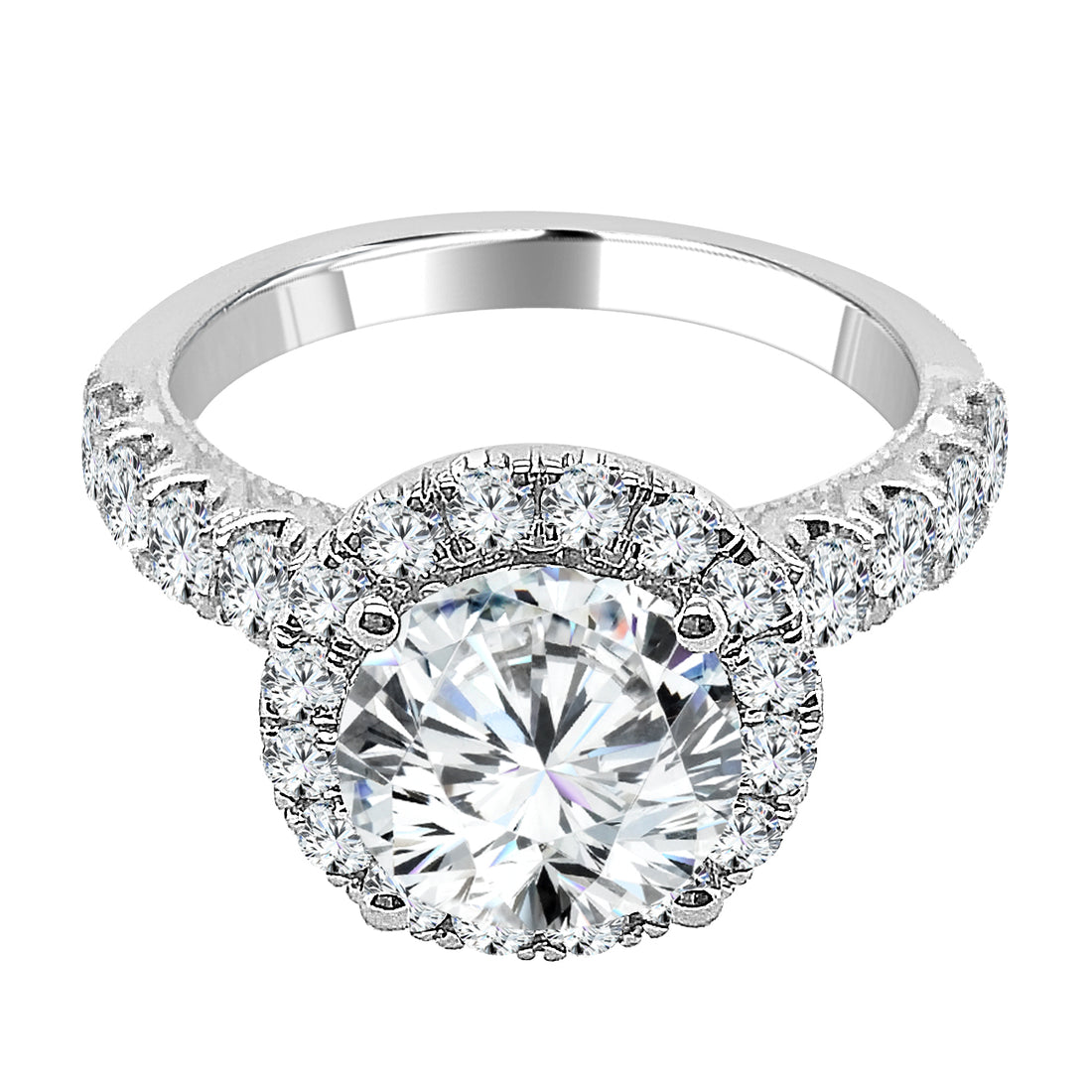 Elegance in White: 18 Karat White Gold Engagement Mounting