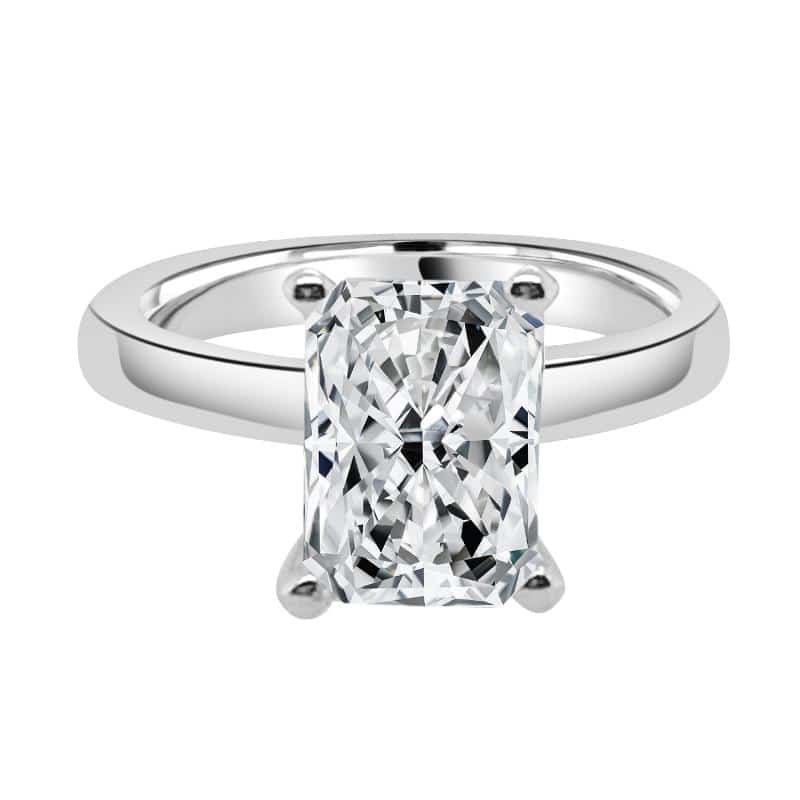 Radiant 2.03 Lab Diamond Engagement Ring in 14 Karat White Gold