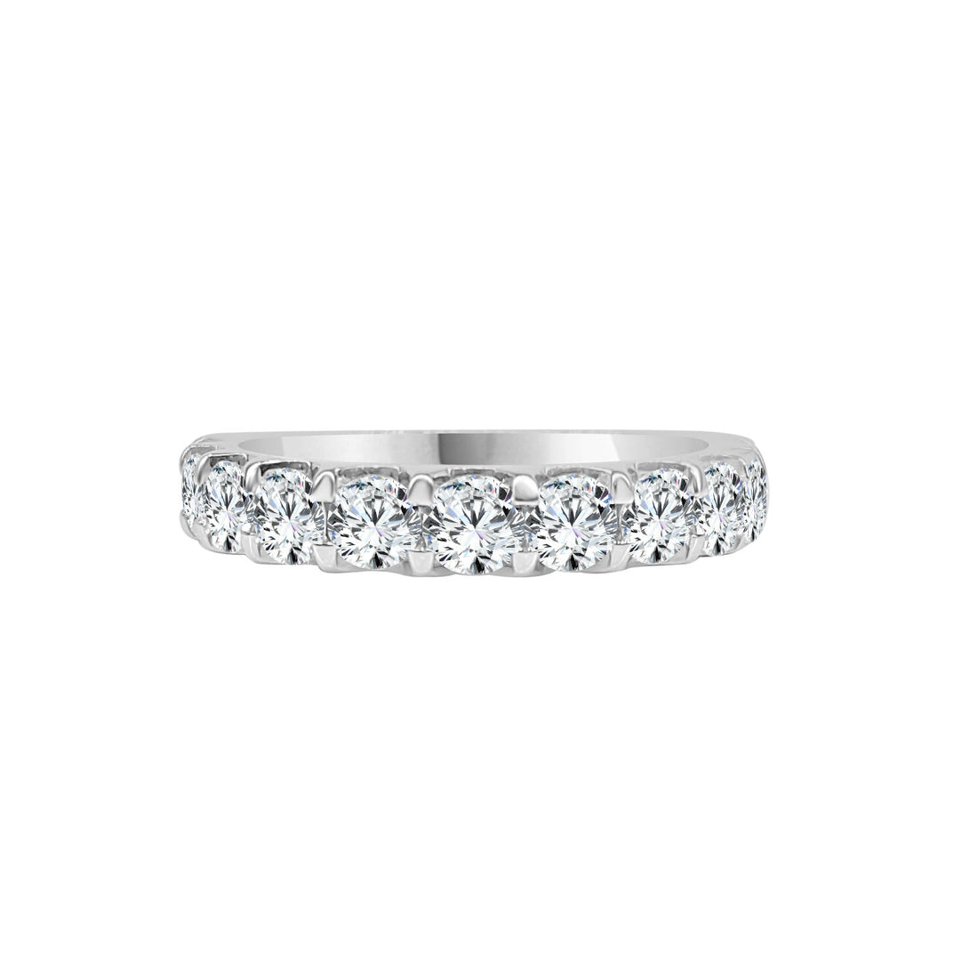 Stunning 14 Karat White Gold Wedding Band with 2.00 Lab Diamond