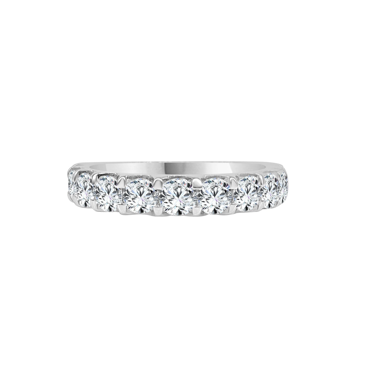 Sparkling Love: 14 Karat White Gold Wedding Band with 2.00 Carat Lab Diamond