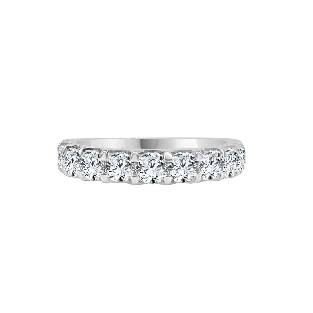 Sparkling Forever: 14 Karat White Gold Wedding Band with Lab Diamond