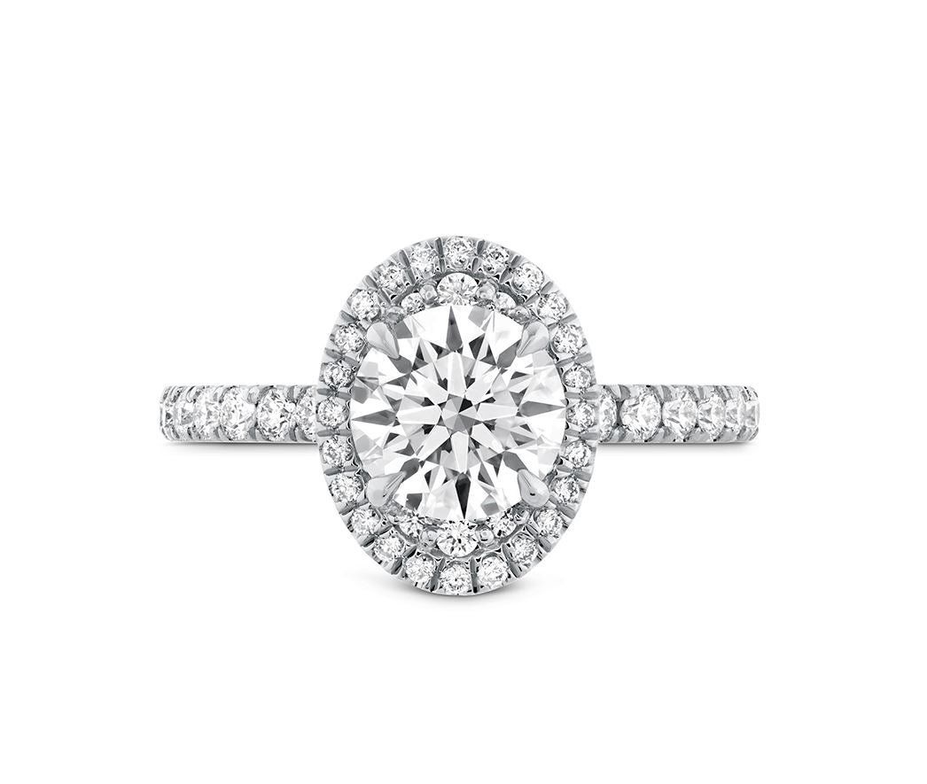 Oval Juliette Engagement Mounting in 18 Karat White Gold with Cubic Zirconia