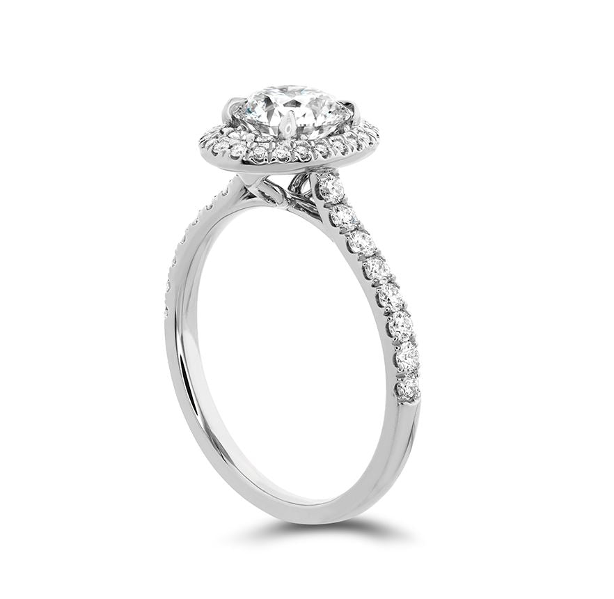 Oval Juliette Engagement Mounting in 18 Karat White Gold with Cubic Zirconia