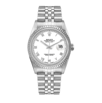 Rolex White Roman Dial Luxury Watch – Elegant Timepiece with Classic Charm